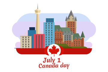Happy Canada Day. Vector Illustration. Suitable for greeting card, poster and banner.