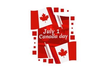 Happy Canada Day. Vector Illustration. Suitable for greeting card, poster and banner.
