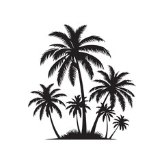 Obraz premium Coconut Tree silhouette Vector