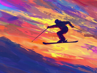 Fototapeta premium snow skiing