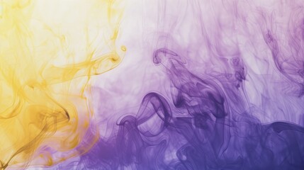 Abstract smoke purple and yellow with 3d white frame border. Minimal luxury frame background. Modern design