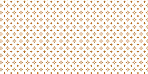 Golden vector seamless pattern with small diamonds , star shapes ,rhombuses . Abstract gold and white geometric texture . Simple minimal wide repeat background . Luxury design for decor , wallpaper.