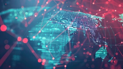 Global network connection. Big data analytics and business concept, world map point and line composition concept of global business, digital connection technology, e-commerce, social network