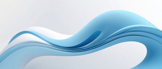 Naklejka premium Abstract blue and white wave design with smooth flowing lines and gradient shades. Perfect for modern and minimalist backgrounds.