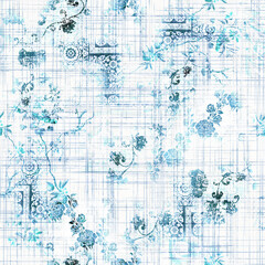blue flower pattern
