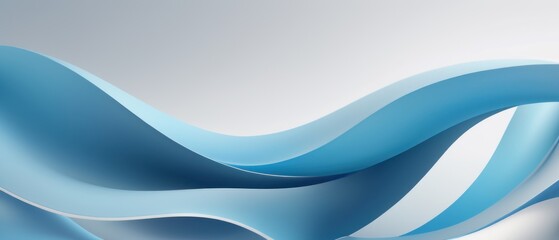 Obraz premium Abstract blue and white wave design with smooth flowing lines and gradient shades. Perfect for modern and minimalist backgrounds.