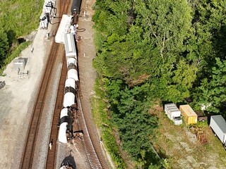 Dramatic Freight Train Derailment - Cars Off Tracks