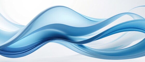 Fototapeta premium Abstract blue and white wave design with smooth flowing lines and gradient shades. Perfect for modern and minimalist backgrounds.
