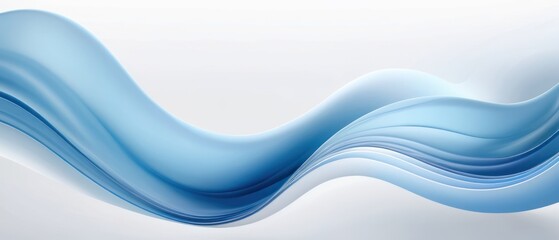 Obraz premium Abstract blue and white wave design with smooth flowing lines and gradient shades. Perfect for modern and minimalist backgrounds.