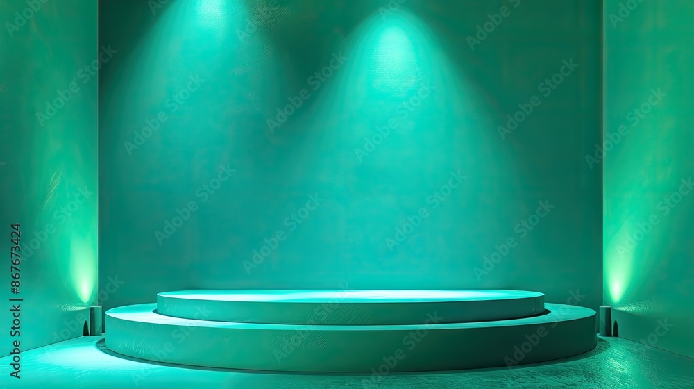 Poster background of gradient turquoise color. background of product studio. gradient background for poster