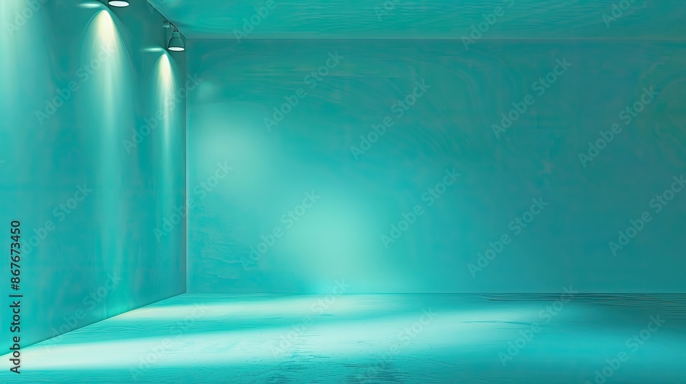 Poster background of gradient turquoise color. background of product studio. gradient background for poster