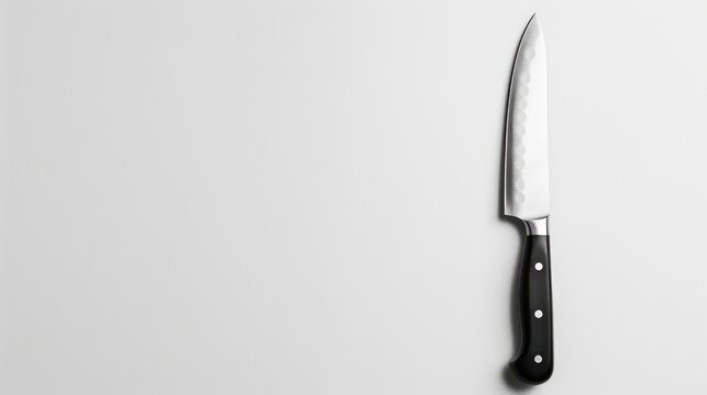 Sharp kitchen knife, isolated on white background. Generative AI