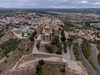 Aerial view of the castle of Cardona. Photo with Drone.