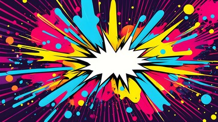 Fototapeta premium A colorful explosion of paint splatters with a rainbow of colors