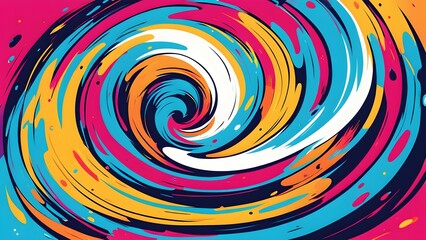 A colorful explosion of paint splatters with a rainbow of colors