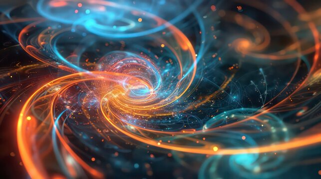 Modern abstract illustration of quantum physics. Generative AI