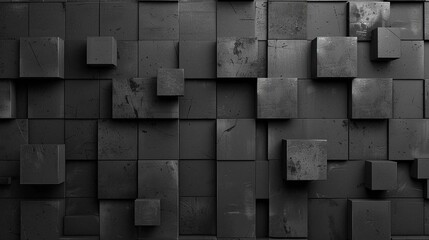Minimalistic gray-black background featuring geometric planes or squares.