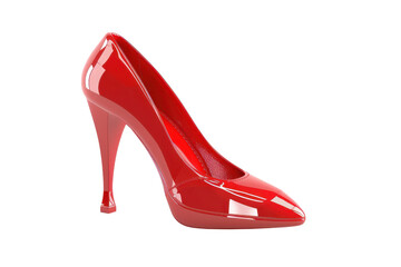 Red high-heeled shoe with a sleek design, perfect for elegant and fashionable outfits. Ideal for parties, formal events, and special occasions.