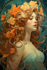 Divine Feminine art nouveau