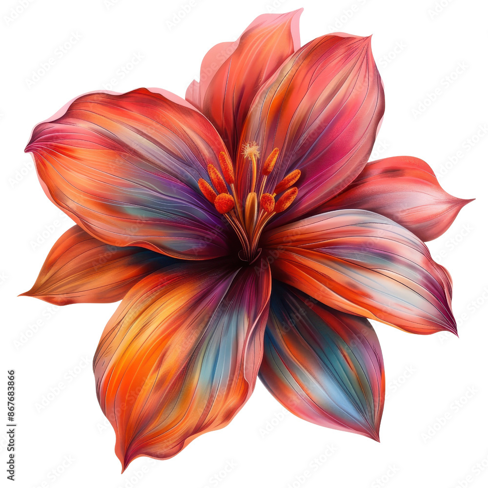 Poster vibrant multicolored flower illustration with rich, vivid hues. perfect for adding a splash of color