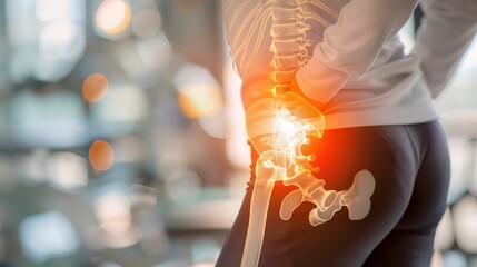 physical therapy for sciatica, perfect image for lead generation advertising. Generative AI