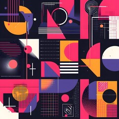 Obraz premium Colorful Geometric Abstract Art Collection