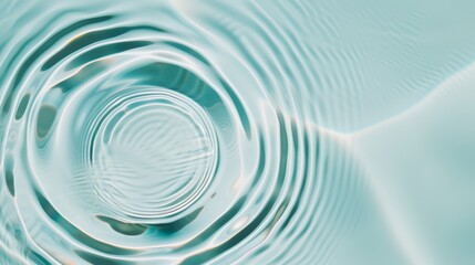 Clean transparent water with ripple effects, panoramic abstract texture, serene wave patterns