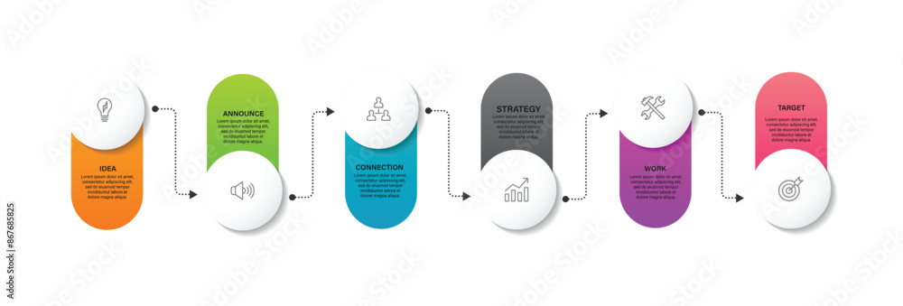 Poster business data visualization. timeline infographic icons designed for abstract background template ve