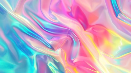 Vibrant Holographic Rainbow Foil with Iridescent Background