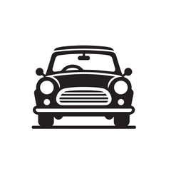 Car Silhouette Icon Isolated in White Background