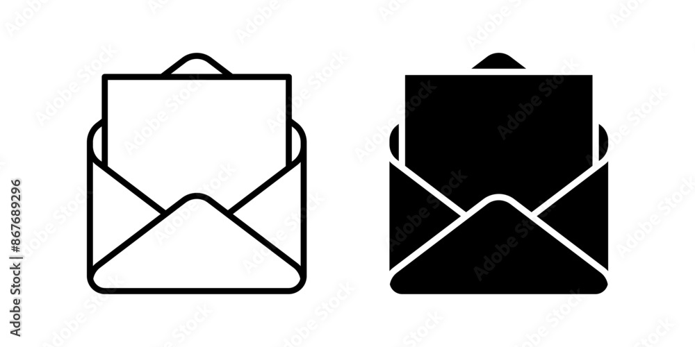 Poster envelope icon set. message symbol. mail sign. for mobile concept and web design. vector illustration