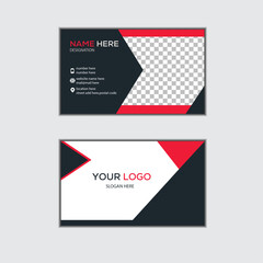 Red and black business card design
