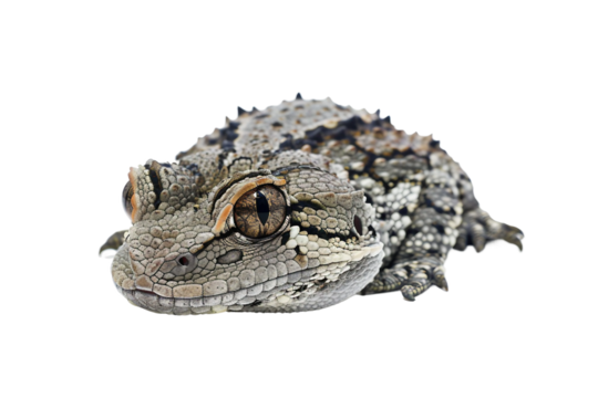 Hidden animal predator lying in wait on clear transparent background