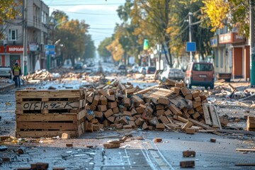 natural disaster in the city professional advertising food photography