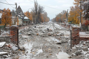 natural disaster in the city professional advertising food photography