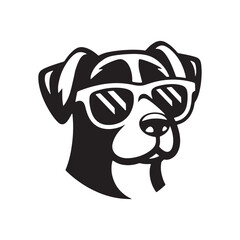a dog wearing sunglasses silhouette vector