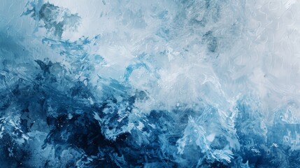 Obraz premium Abstract Blue and White Watercolor Background Texture With Swirls, Splashes and Marks