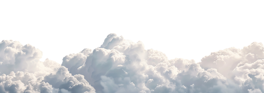 Fluffy white clouds cut out