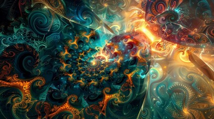 Fototapeta premium Abstract Spirals and Swirls in a Psychedelic Burst of Color