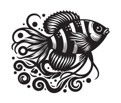 recommend clip art: fierce fishing vector silhouette vector style graphic resources white background