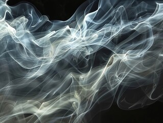 Fototapeta premium Abstract Swirling Smoke Pattern on a Black Background