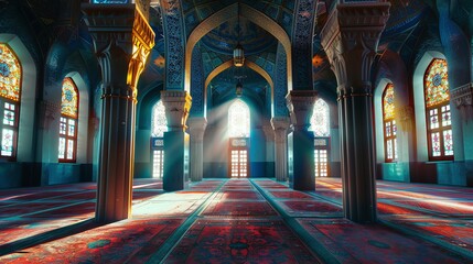 ultra realistic photography in mosque no humans only 