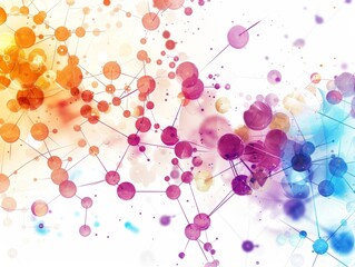 Abstract Watercolor Network of Connected Dots, Representing Innovation, Technology, and Collaboration
