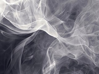 Obraz premium Abstract White Smoke Swirls on a Dark Background