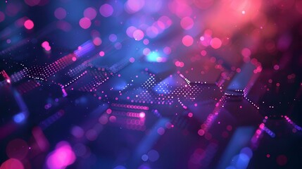 Obraz premium abstract background with colorful lights and hexagons, creating an atmosphere of futuristic technology or party vibes. 