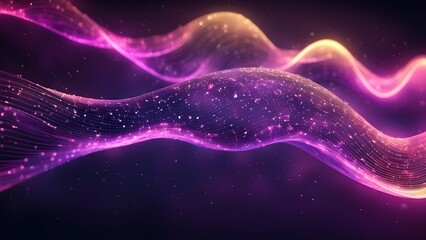 Fototapeta premium A colorful wave with a lot of sparkles and dots