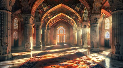 ultra realistic photography in mosque no humans only 