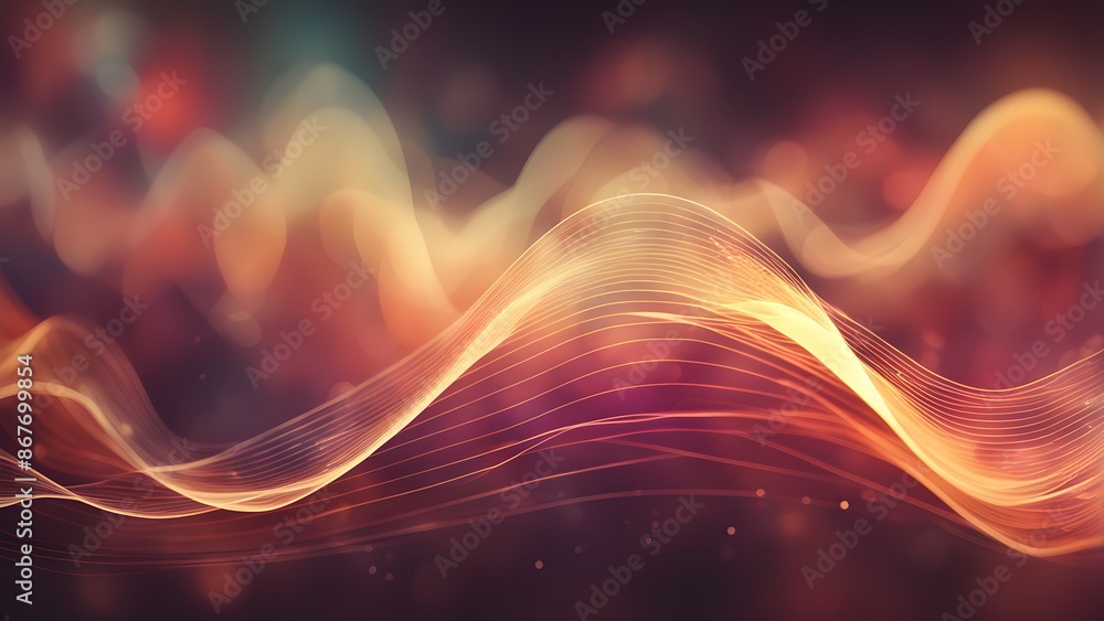 Poster a colorful wave of light is shown in the image
