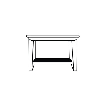 recommend clip art: Table line art  on a white background