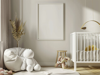 Mockup of a poster in a children's room.